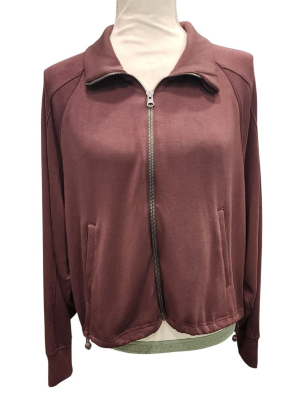 Danskin Mauve Zip Up Jacket Womens Size M Full Zip Collared Sweatshirt